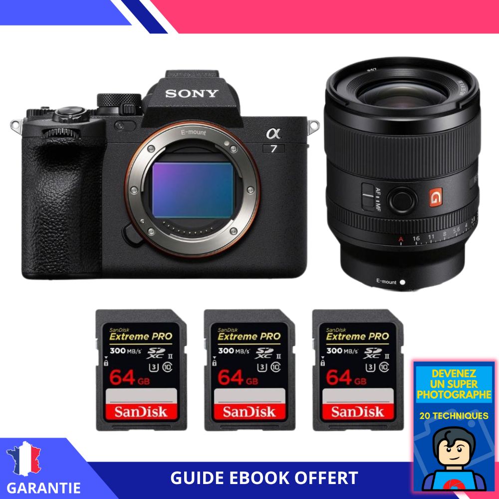 Sony A7 IV + FE 35mm f1.4 GM + 3 SanDisk Extreme PRO UHS II SDXC 300 MB/ + Ebook 'Devenez Un Super Photographe' Hybride Sony - vue 3