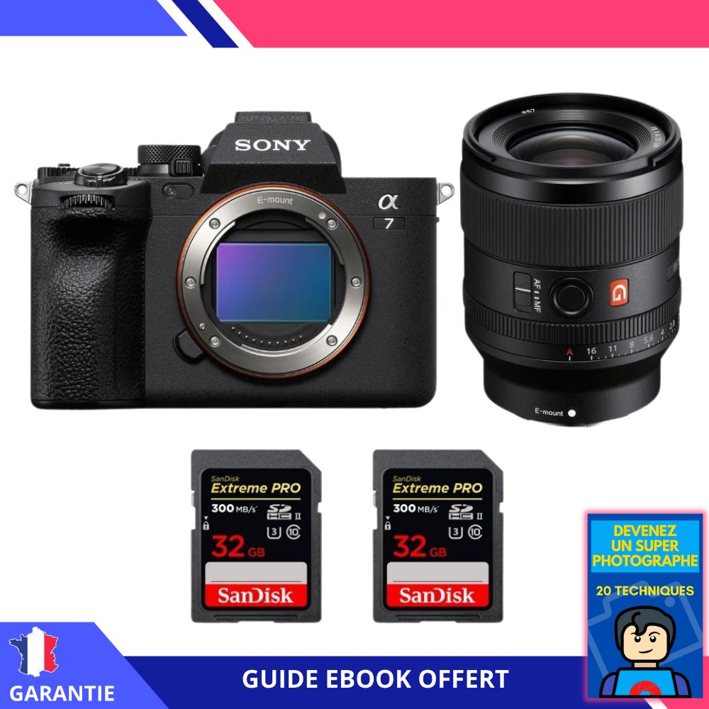 Sony A7 IV + FE 35mm f1.4 GM + 2 SanDisk Extreme PRO UHS II SDXC 300 MB/ + Ebook 'Devenez Un Super Photographe' Hybride Sony - vue 3