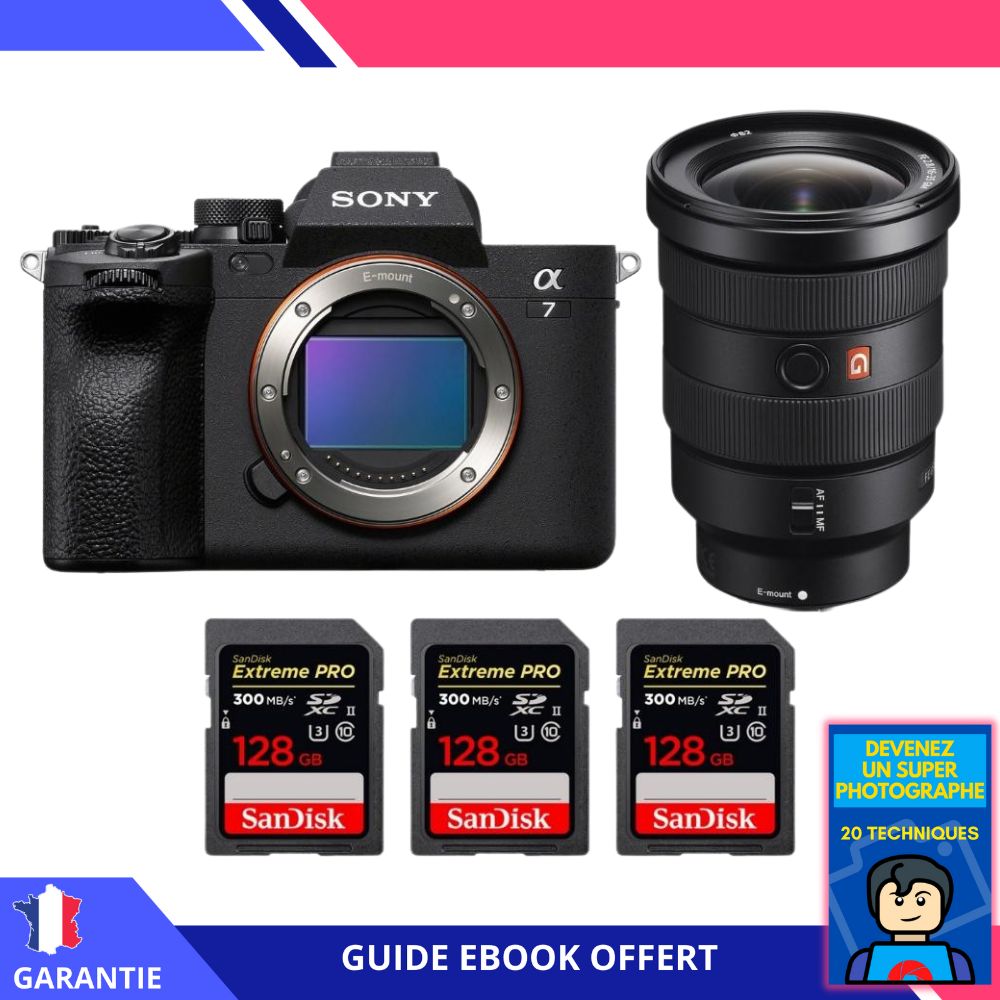 Sony A7 IV + FE 16 35mm f2.8 GM + 3 SanDisk Extreme PRO UHS II SDXC 300 MB/ + Ebook 'Devenez Un Super Photographe' Hybride Sony - vue 2
