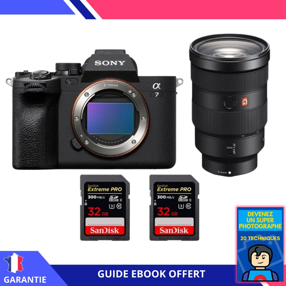 Sony A7 IV + FE 24 70mm f2.8 GM + 2 SanDisk Extreme PRO UHS II SDXC 300 MB/ + Ebook 'Devenez Un Super Photographe' Hybride Sony - vue 2