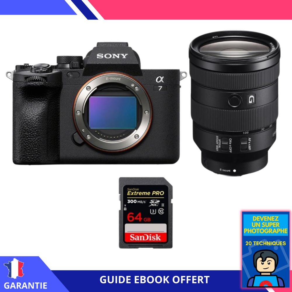 Sony A7 IV + FE 24 105mm f4 G OSS + 1 SanDisk Extreme PRO UHS II SDXC 300 MB/ + Ebook 'Devenez Un Super Photographe' Hybride Sony - vue 3