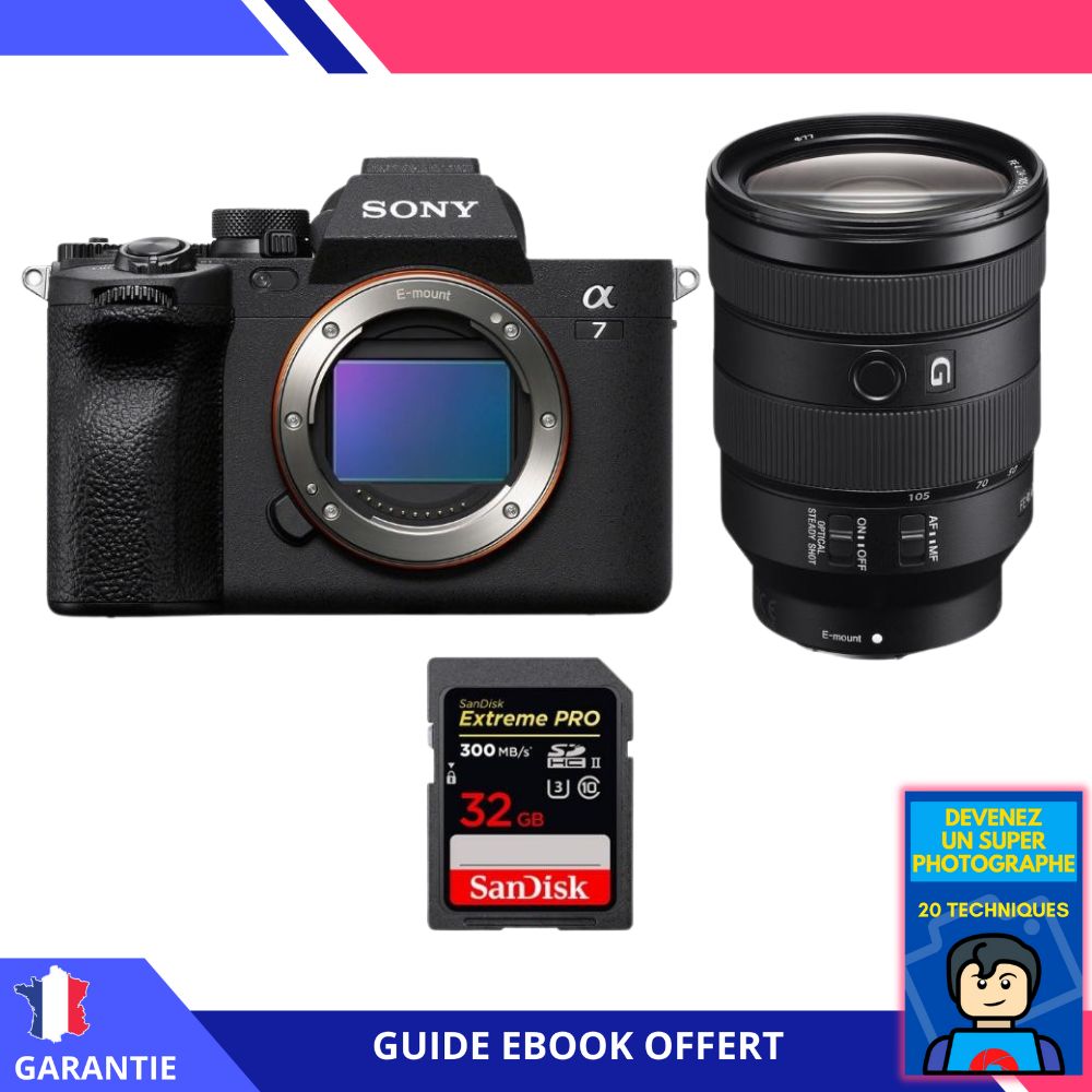 Sony A7 IV + FE 24 105mm f4 G OSS + 1 SanDisk Extreme PRO UHS II SDXC 300 MB/ + Ebook 'Devenez Un Super Photographe' Hybride Sony - vue 2