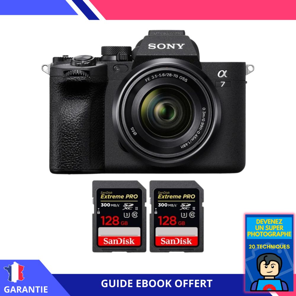 Sony A7 IV + FE 28 70mm F3.5 5.6 OSS + 2 SanDisk Extreme PRO UHS II SDXC 300 MB/ + Ebook 'Devenez Un Super Photographe' Hybride Sony - vue 3