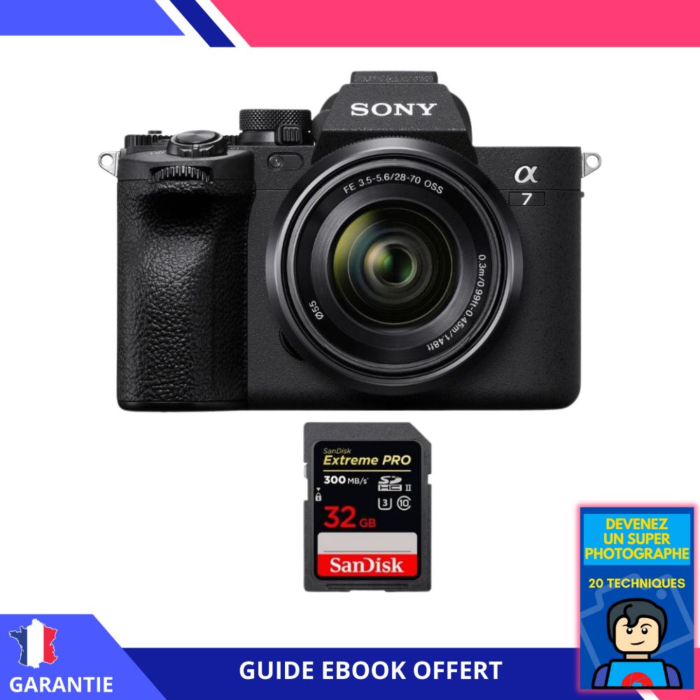 Sony A7 IV + FE 28 70mm F3.5 5.6 OSS + 1 SanDisk Extreme PRO UHS II SDXC 300 MB/ + Ebook 'Devenez Un Super Photographe' Hybride Sony - vue 2