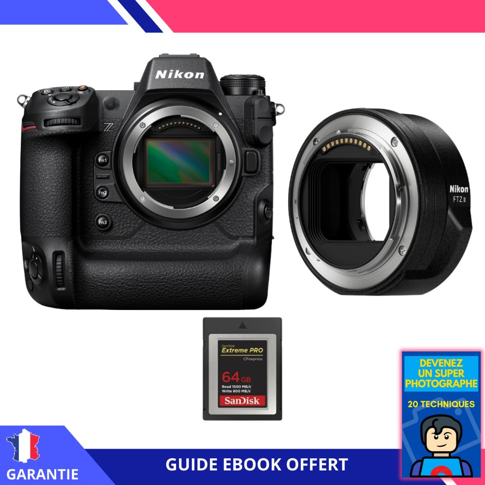 Nikon Z9 + FTZ II + 1 SanDisk Extreme PRO CFexpress Type B + Ebook 'Devenez Un Super Photographe' Hybride Nikon