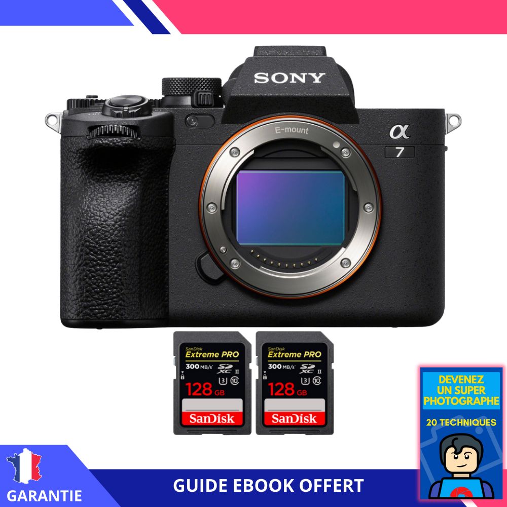 Sony A7 IV Nu + 2 SanDisk Extreme PRO UHS II SDXC 300 MB/ + Ebook 'Devenez Un Super Photographe' Hybride Sony - vue 3
