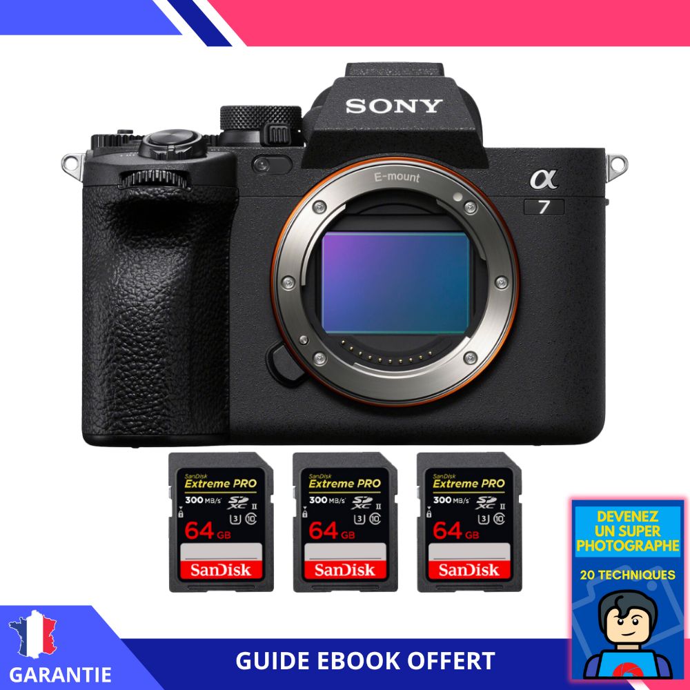 Sony A7 IV Nu + 3 SanDisk Extreme PRO UHS II SDXC 300 MB/ + Ebook 'Devenez Un Super Photographe' Hybride Sony - vue 3