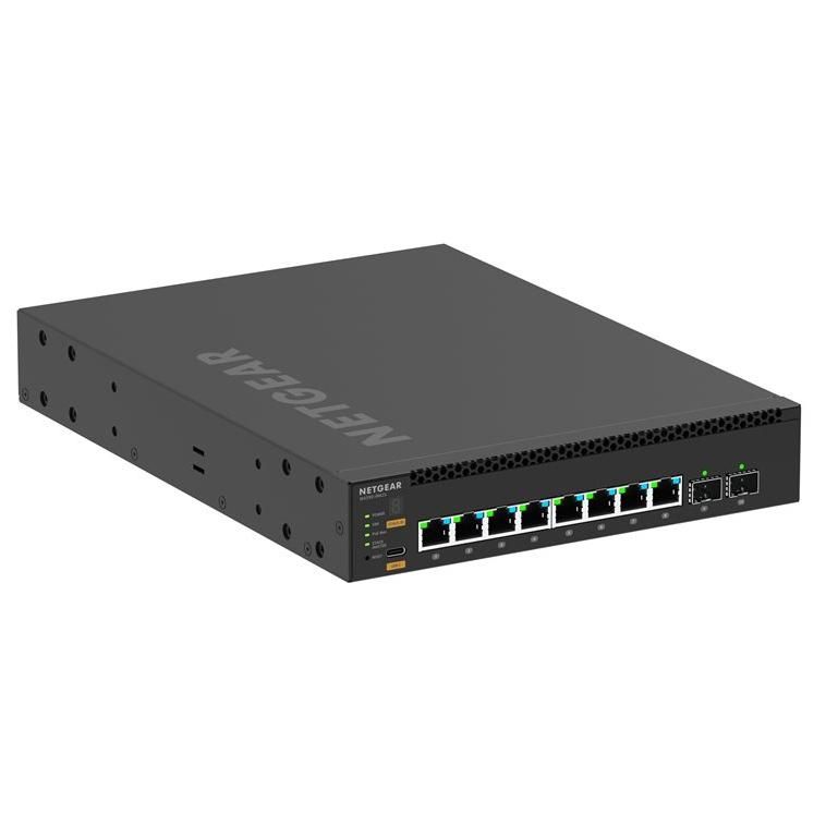 NETGEAR M4350 8M2V Commutateur C3 Géré 8 x 2.5GBase T PoE ++ + 2 x 25 Gigabit SFP28 liaison montante flux d'air de 'avant vers 'arrière de bureau Montable sur rack PoE++ 551...