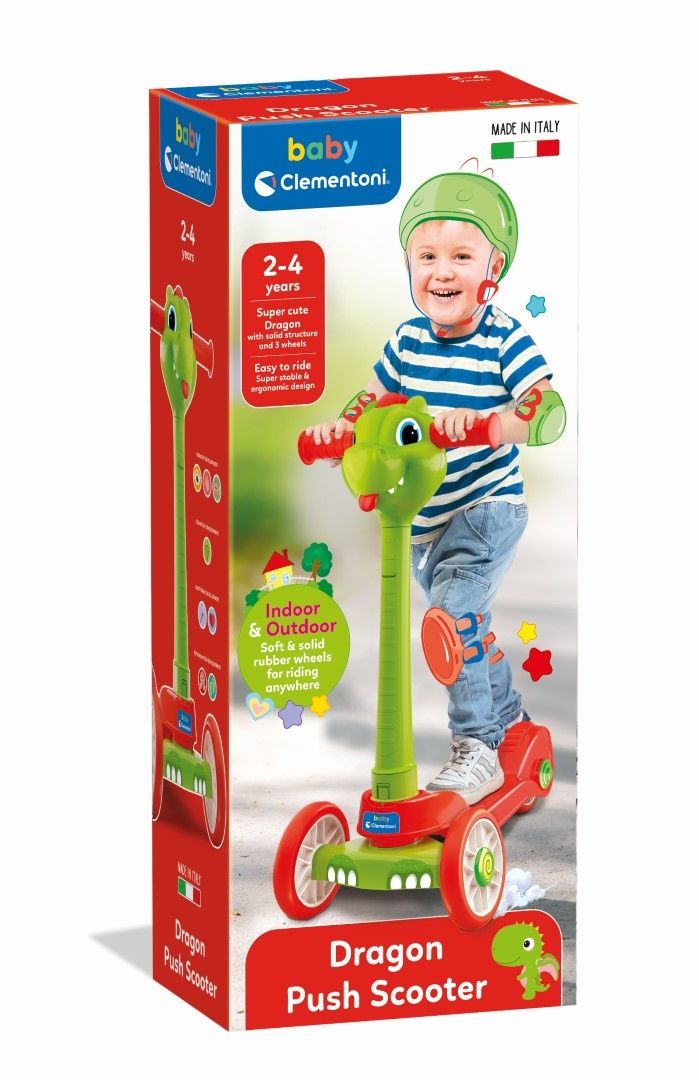 Clementoni 17738 Trottinette Bébé Dragon Scooter Enfant Trottinette 3 Roues Réglables en Hauteur Portable Patinette Garçon Made in Italy - vue 6