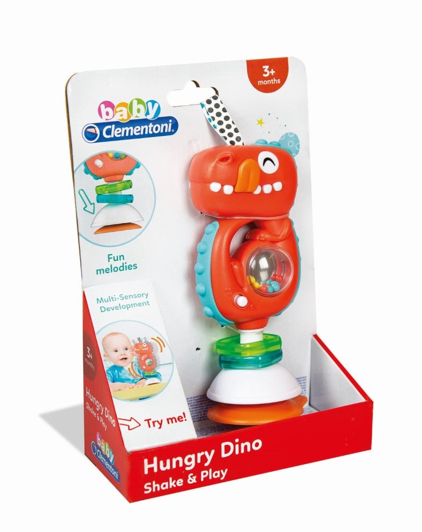Clementoni Baby Clementoni électronique Dinosaure Musical hochets Cadeau Naissance d'éveil éducatif bébé Jouet Jeu Premier âge Centre d’activités interactif 17330 Coloured Medio