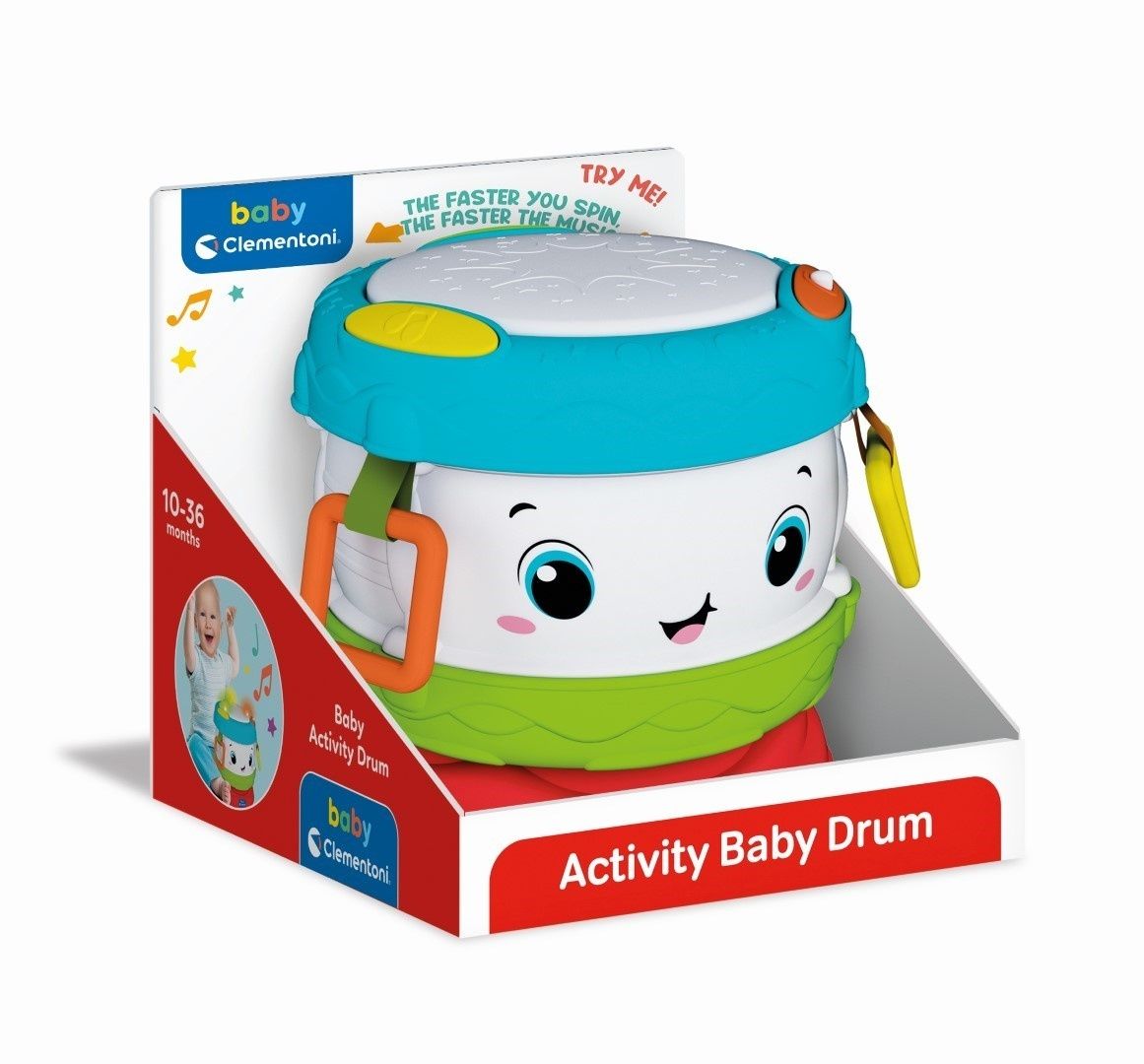 Clementoni Baby 17409 Mon Tambour d'activités Jouet bébé Jouet Premier âge Jouet d'Éveil éducatif et Plus
