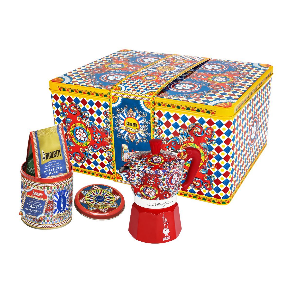 Coffret Cafetière Moka Express Dolce&Gabbana 2 tasses et boite café Perfetto Moka