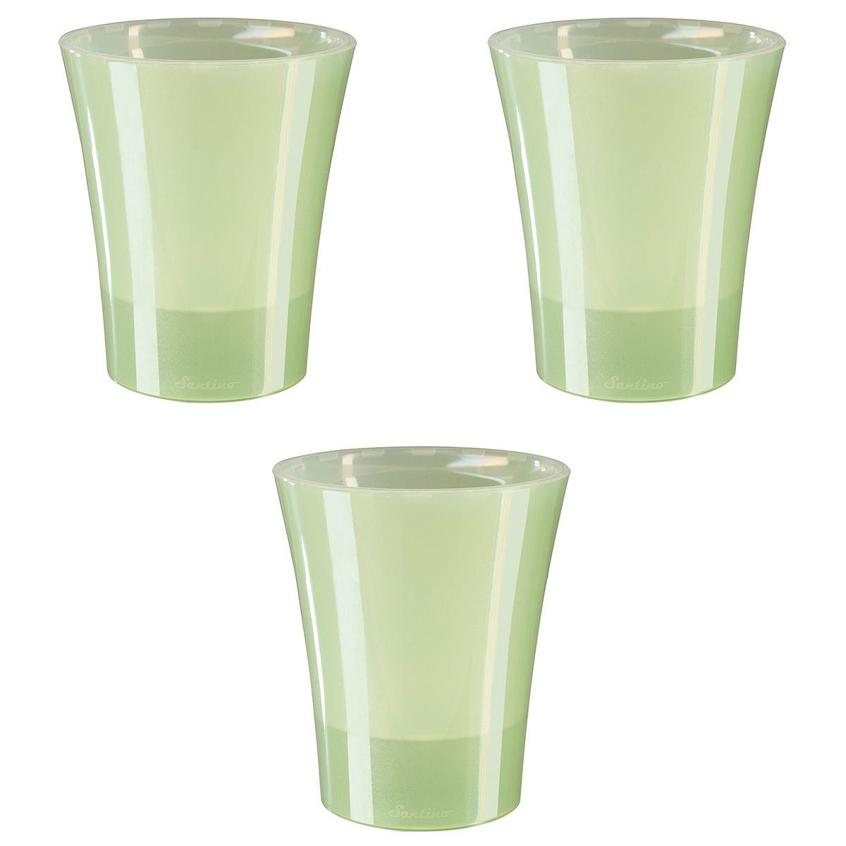 Lot De 3 Pots Pour Orchidées Avec Réserve D'eau - Arte-Dea Vert Clair Transparent 2 Litres