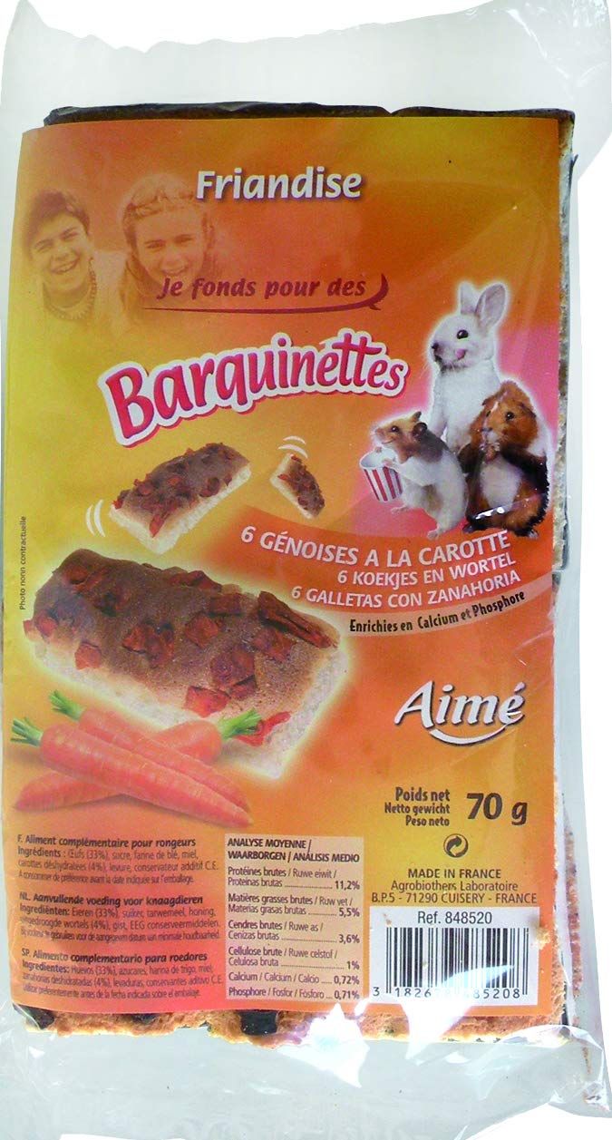 Meilleurs prix pour AIME Snack génoises à la carotte - Pour lapins et rongeurs - 6 portions - 70 g