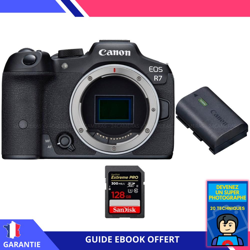 Canon EOS R7 + Canon LP E6NH + 1 SanDisk Extreme PRO UHS II SDXC 300 MB/ + Ebook 'Devenez Un Super Photographe' Hybride Canon - vue 2