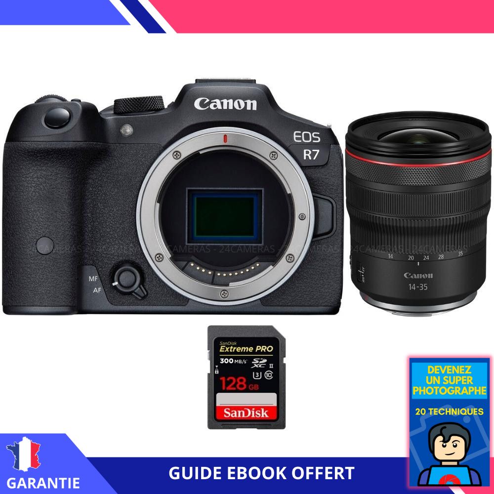 Canon EOS R7 + RF 14 35mm F4 IS USM + 1 SanDisk Extreme PRO UHS II SDXC 300 MB/ + Ebook 'Devenez Un Super Photographe' Hybride Canon - vue 3