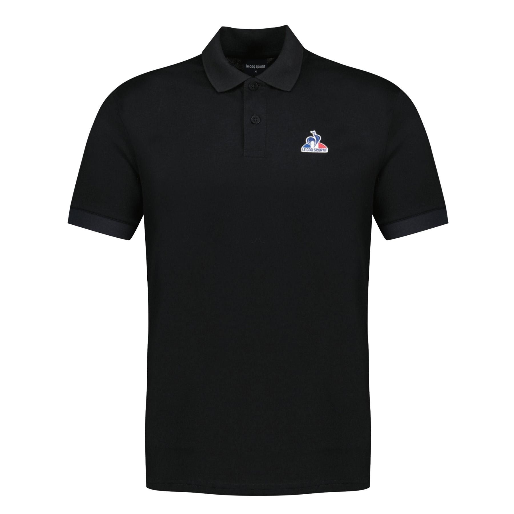 polo manches courtes le coq sportif ess polo ss n1 m noir xl - XL