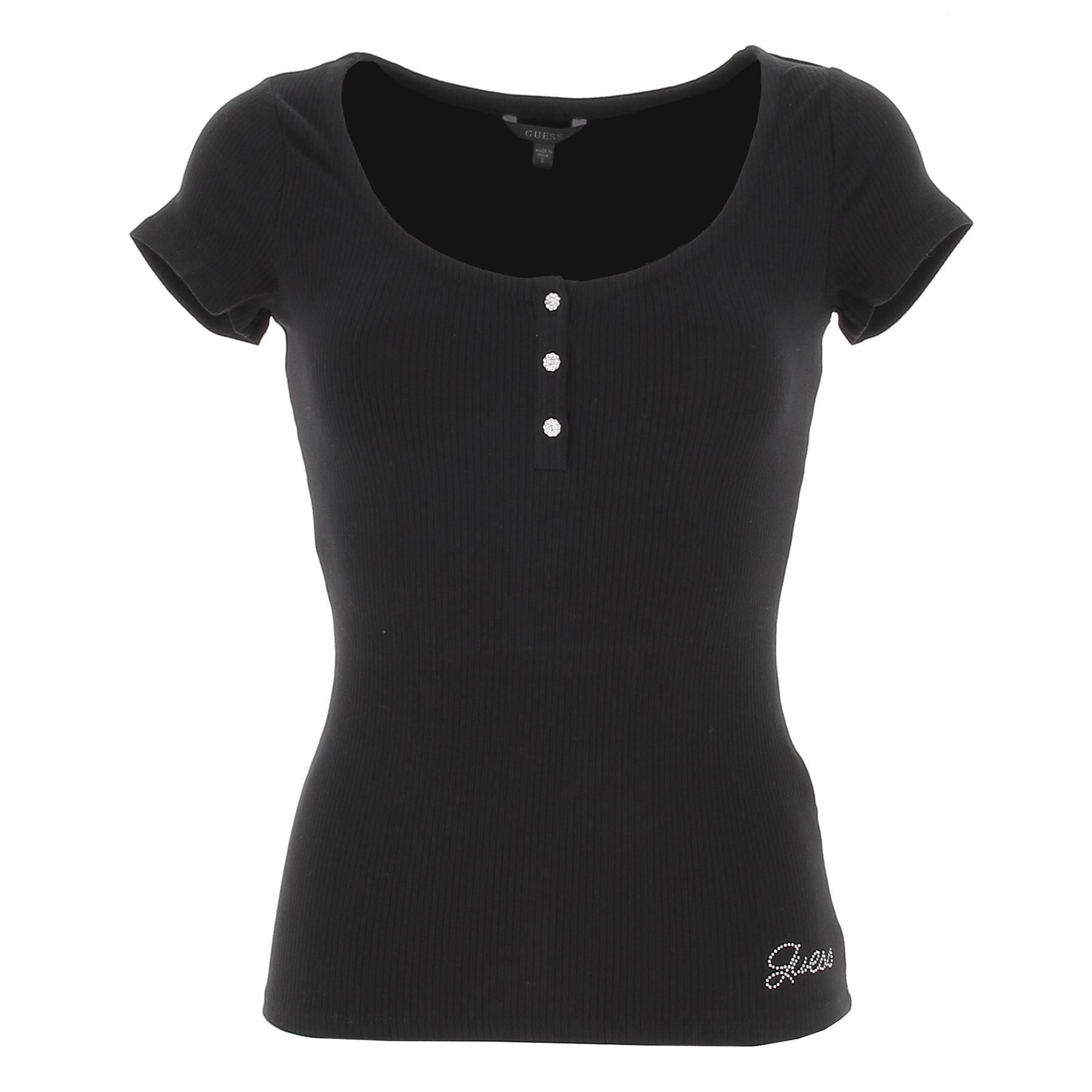 T shirt Guess ES SS KARLEE JEWEL BTN HENLEY EU