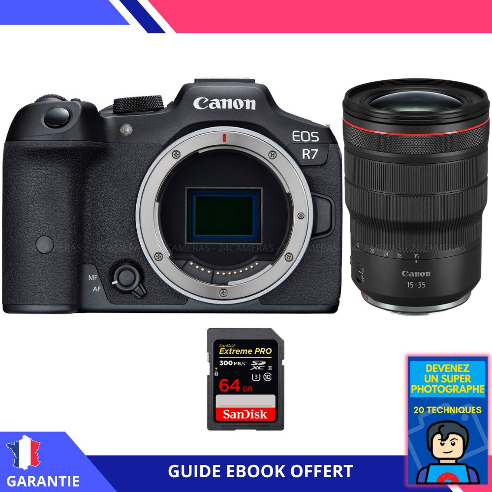 Canon EOS R7 + RF 15 35mm F2.8 IS USM + 1 SanDisk Extreme PRO UHS II SDXC 300 MB/ + Ebook 'Devenez Un Super Photographe' Hybride Canon - vue 2