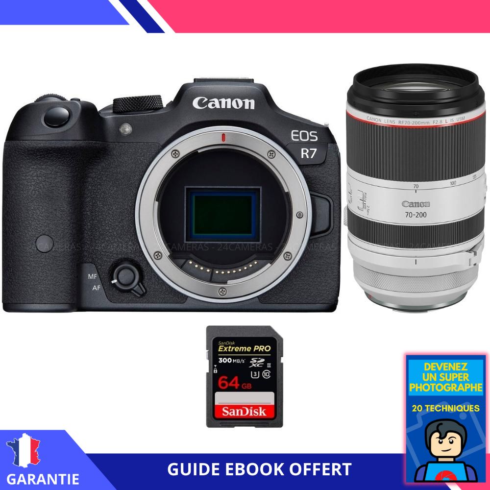 Canon EOS R7 + RF 70 200mm F2.8 IS USM + 1 SanDisk Extreme PRO UHS II SDXC 300 MB/ + Ebook 'Devenez Un Super Photographe' Hybride Canon - vue 2