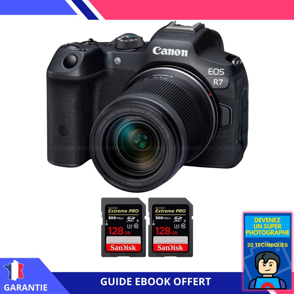Canon EOS R7 + RF 18 150mm STM + 2 SanDisk Extreme PRO UHS II SDXC 300 MB/ + Ebook 'Devenez Un Super Photographe' Hybride Canon - vue 2