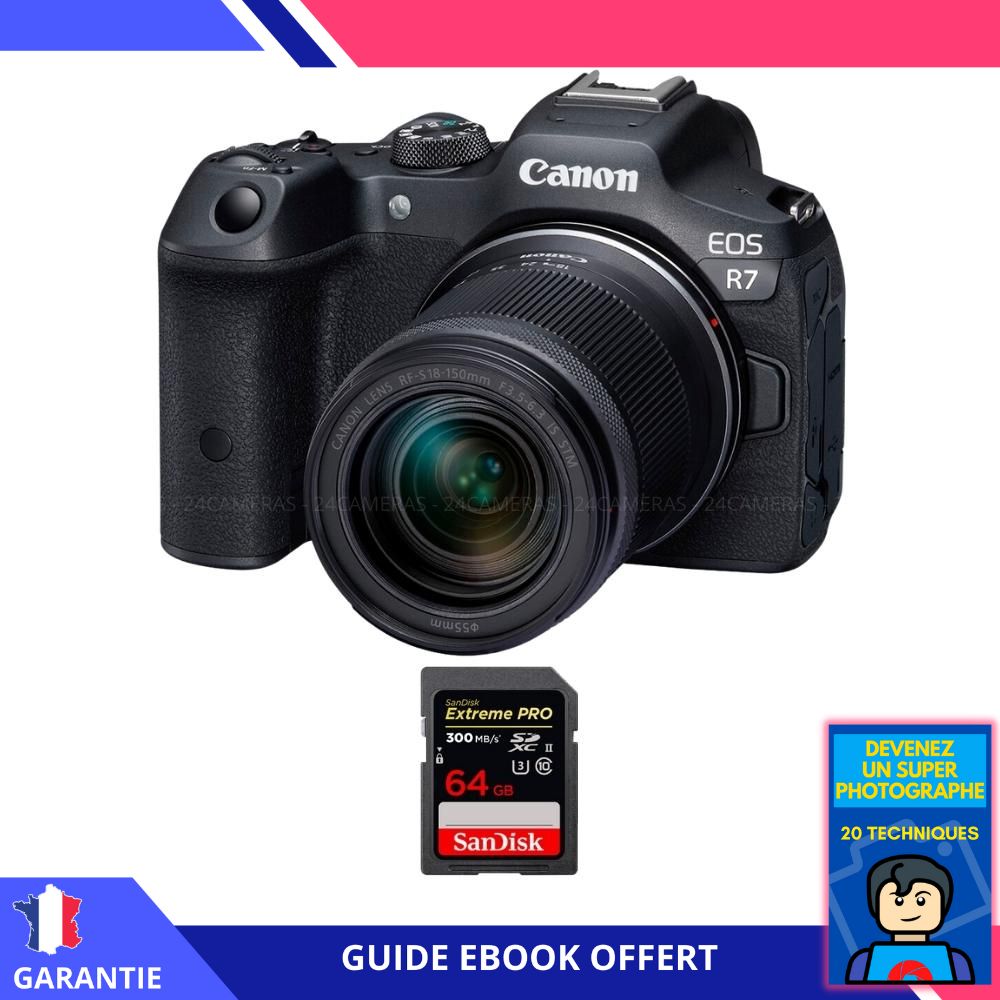 Canon EOS R7 + RF 18 150mm STM + 1 SanDisk Extreme PRO UHS II SDXC 300 MB/ + Ebook 'Devenez Un Super Photographe' Hybride Canon - vue 2