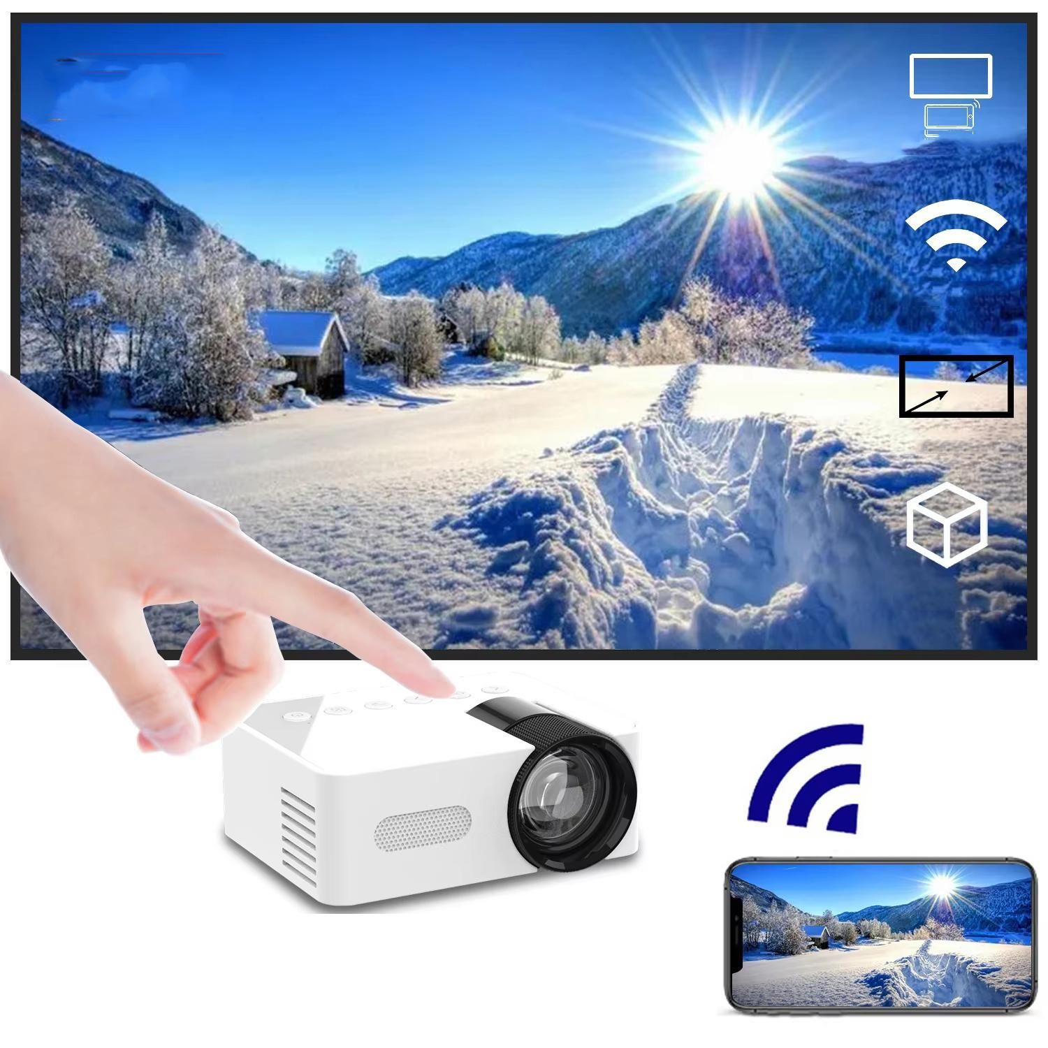 Mini Videoprojecteur Portable WiFi Pour IOS Android Ultra Léger Et Compact YONIS