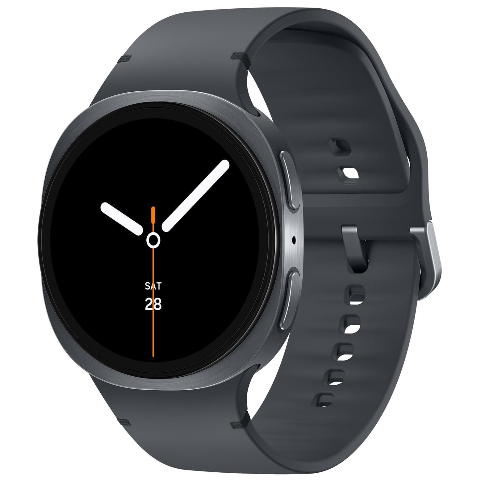 Samsung Galaxy Watch8 - 44 mm - graphite - Montre connectée avec bracelet sport - caoutchouc - graphite - taille du bracelet : M/L - affichage 1.47 - 32 Go - NFC, Bluetooth, Wi-Fi - 34 g