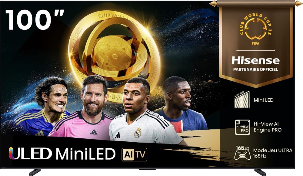 Hisense 100U7QTUK MiniLED 144 Hz Smart TV AI avec libre modèle 2025 - vue 2