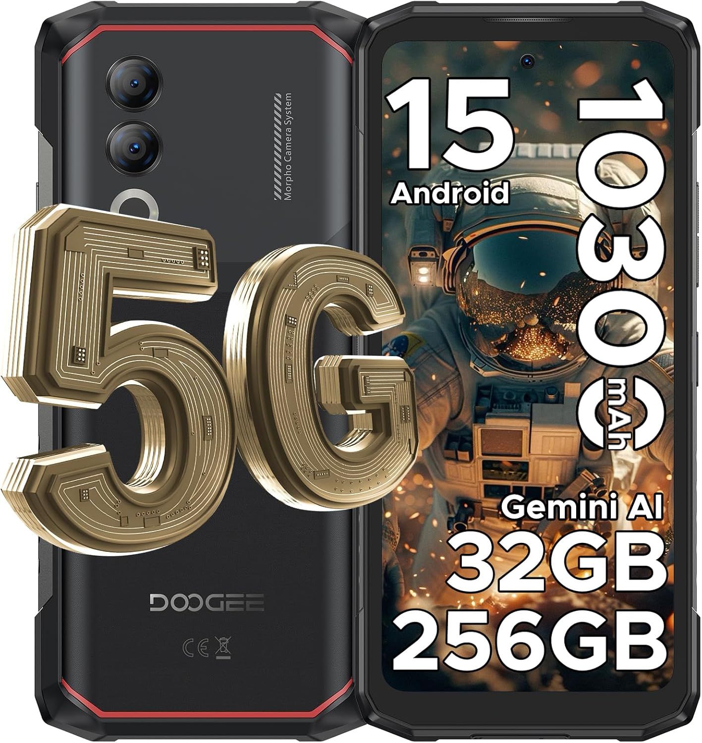 DOOGEE Blade 20 Turbo Incassable 5G Android 15 10300mAh + / 50MP 6.6 Triple SlotIP68NFCGPS