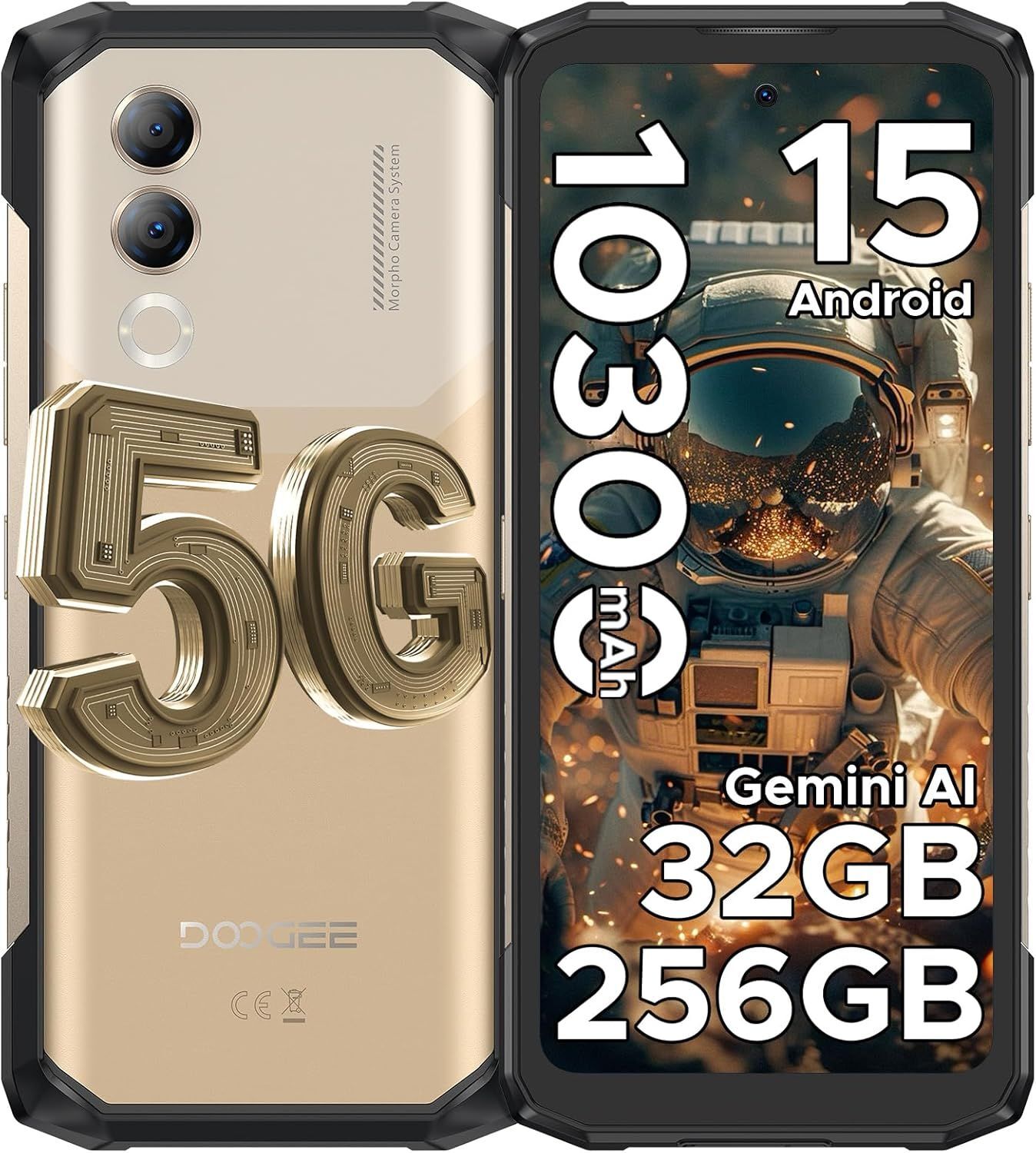 DOOGEE Blade 20 Turbo Incassable 5G Android 15 10300mAh + / 50MP 6.6 Triple SlotIP68NFCGPS - vue 2