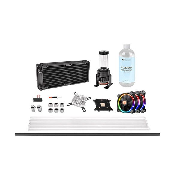 Thermaltake Pacific M240 D5 Hard Tube Water Cooling Kit Kit de système de refroidissement par liquide pour : LGA775 LGA1156 AM2 AM2+ LGA1366 AM3 LGA1155 AM3+ LGA2011 FM1 FM2...