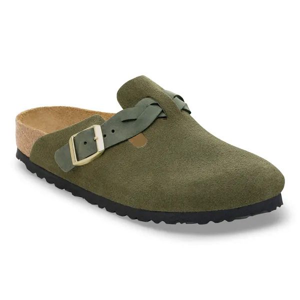 Sandales En Cuir Suédé Tressé Birkenstock Boston - vue 4