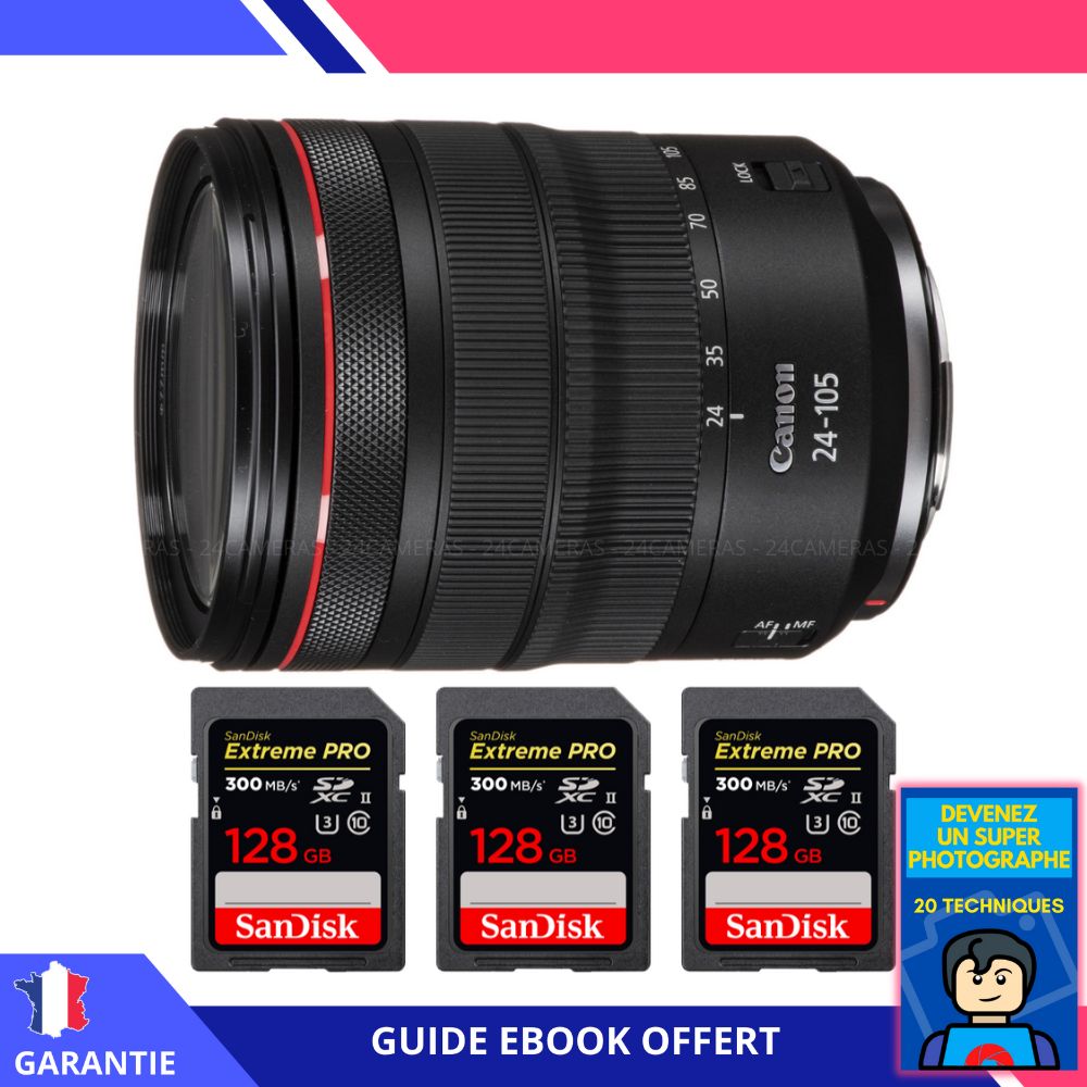 Canon RF 24 105 mm f/ IS USM + 3 SanDisk Extreme PRO UHS II 300 MB/ + Ebook 'Devenez Un Super Photographe - vue 3