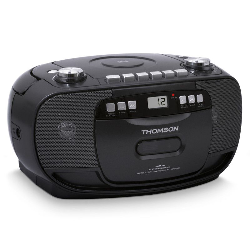 Lecteur RadioK7CD portable THOMSON RK200CD Tuner analogique FM Enregistreur AUX FUN 3 5mm Alimenation ou piles