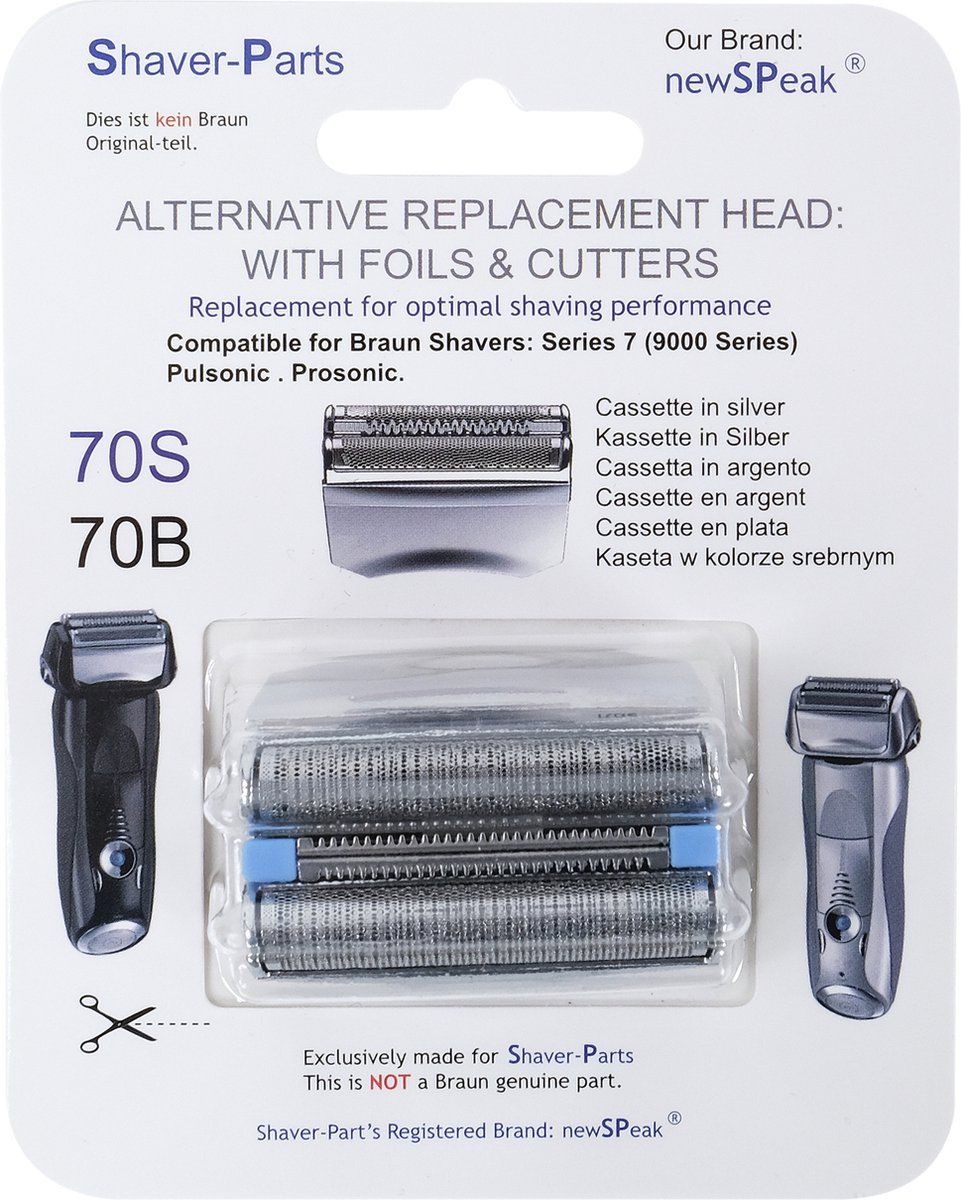 Alternative Braun Pièce de Rechange 70S Argentée pour Rasoir Compatible avec Rasoirs Series 7 - 81387979
