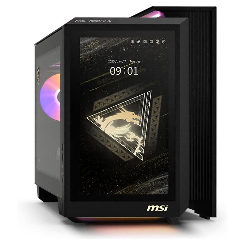 PC Gaming MSI MEG Vision X AI 2NVZ9 021FR B9285KVZ3264GS2TX11MALZ9 avec écran tactile avant Intel® Core™ Ultra 9 RAM SSD Nvidia GeForce RTX 5090 - vue 3