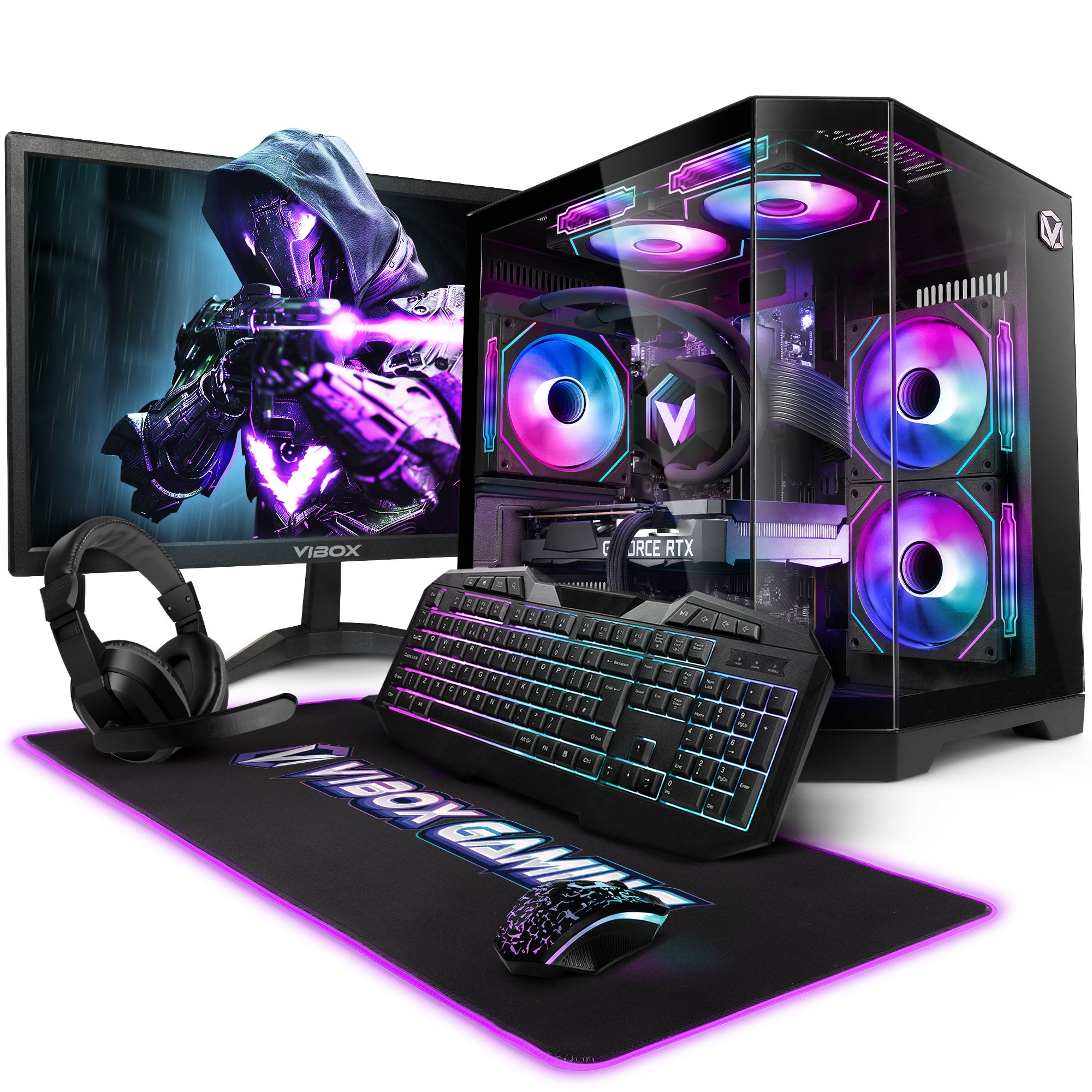 Vibox V 1 PC Gamer AMD Ryzen 5 4500 Processeur 4.1GHz Nvidia GTX 1650 4Go RAM 480Go SSD Windows 11 WiFi