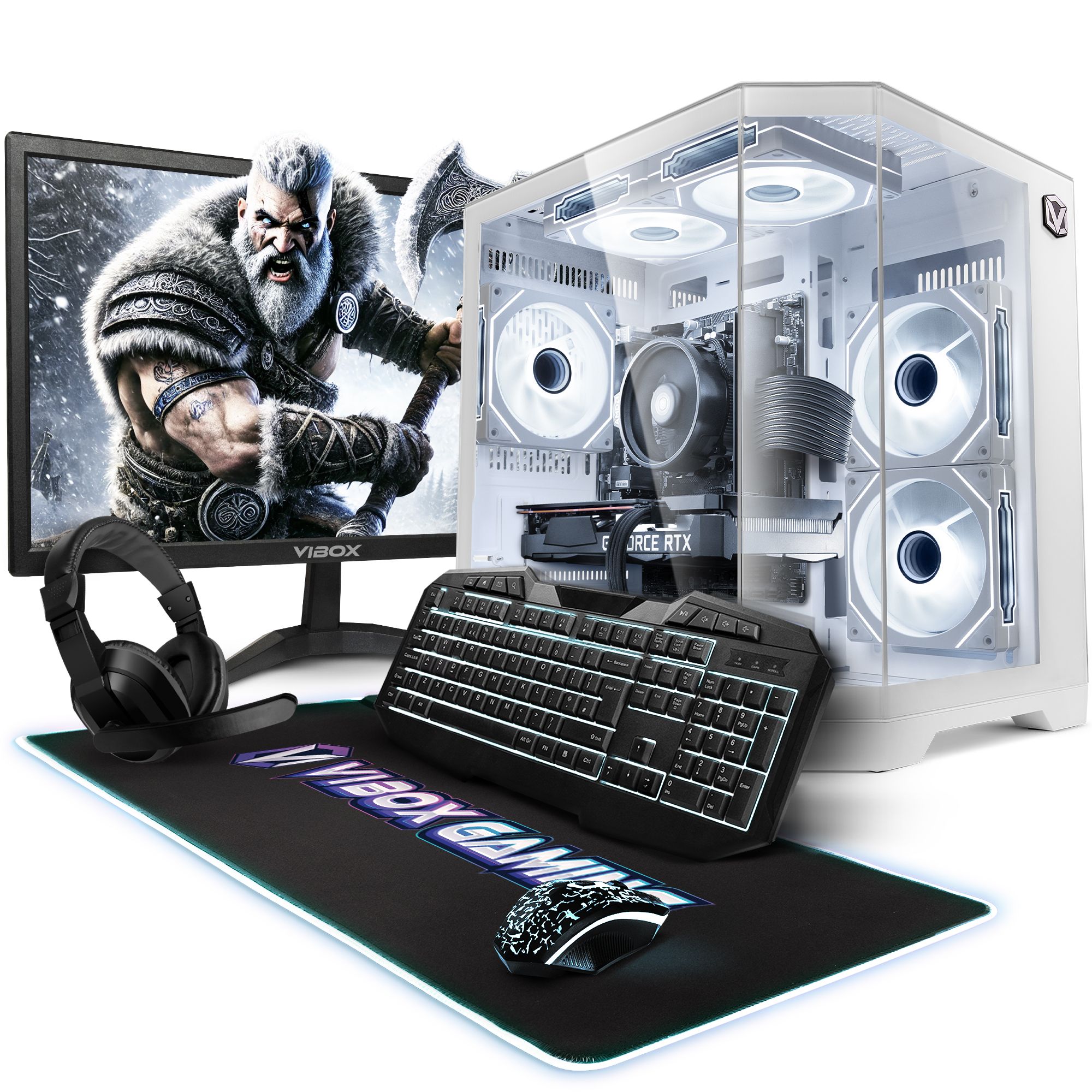 Vibox I 4 PC Gamer 22 Écran Pack Quad Core AMD Ryzen Processeur 4GHz Radeon Vega 8 Graphique RAM 500Go NVMe .2 SSD Windows 11 WiFi - vue 4