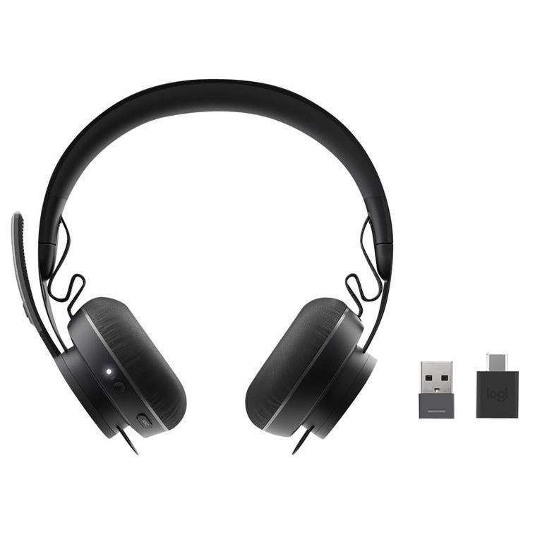 Logitech UC Zone Wireless - Micro-casque - sur-oreille - Bluetooth - sans fil - Suppresseur de bruit actif