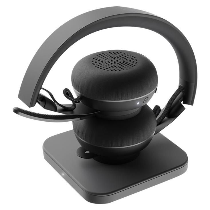 Logitech MS - Micro-casque - sur-oreille - Bluetooth - sans fil - Suppresseur de bruit actif