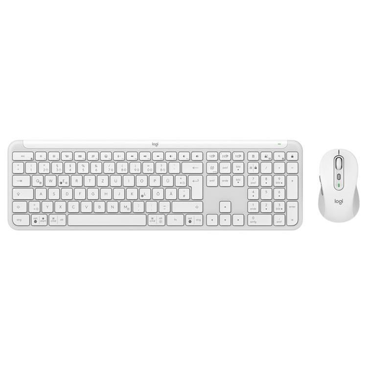 Logitech Signature Slim Combo MK950 - Ensemble clavier et souris - 100% - full size - sans fil - Bluetooth 5.1 LE - AZERTY - Français - blanc cassé