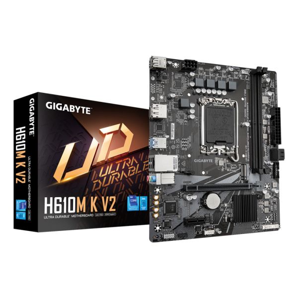 GIGABYTE H610M K V2 Carte mère Processeurs Intel Core 14? génération jusqu'à 5600 MHz DDR5 1xPCIe 3.0 .2 LAN 1GbE USB 3.2 Gen 1 Neuf - vue 4