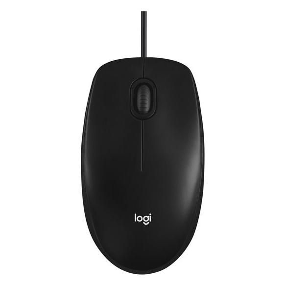 Logitech M100 - Souris - pleine taille - droitiers et gauchers - optique - 3 boutons - filaire - USB - noir