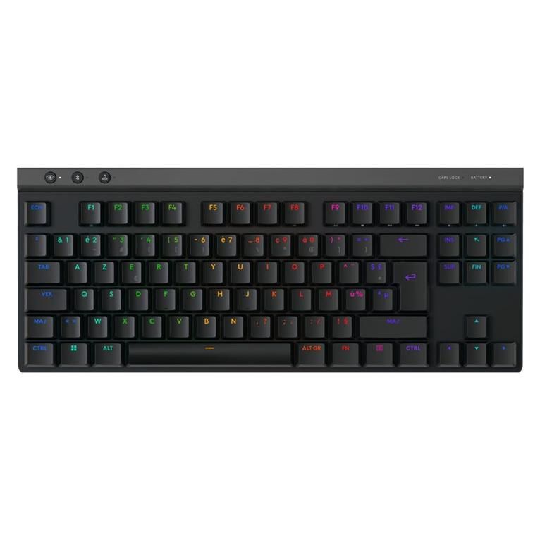 Logitech G515 - Clavier - LIGHTSPEED - TKL - backlit - sans fil - 2.4 GHz, Bluetooth, USB - AZERTY - Français - commutateur : GL Tactile - noir Logitech G515 - Clavier - LIGHTSPEED - TKL - backlit - sans fil - 2.4 GHz, Bluetooth, USB - AZERTY - Français - commutateur : GL Tactile - noir