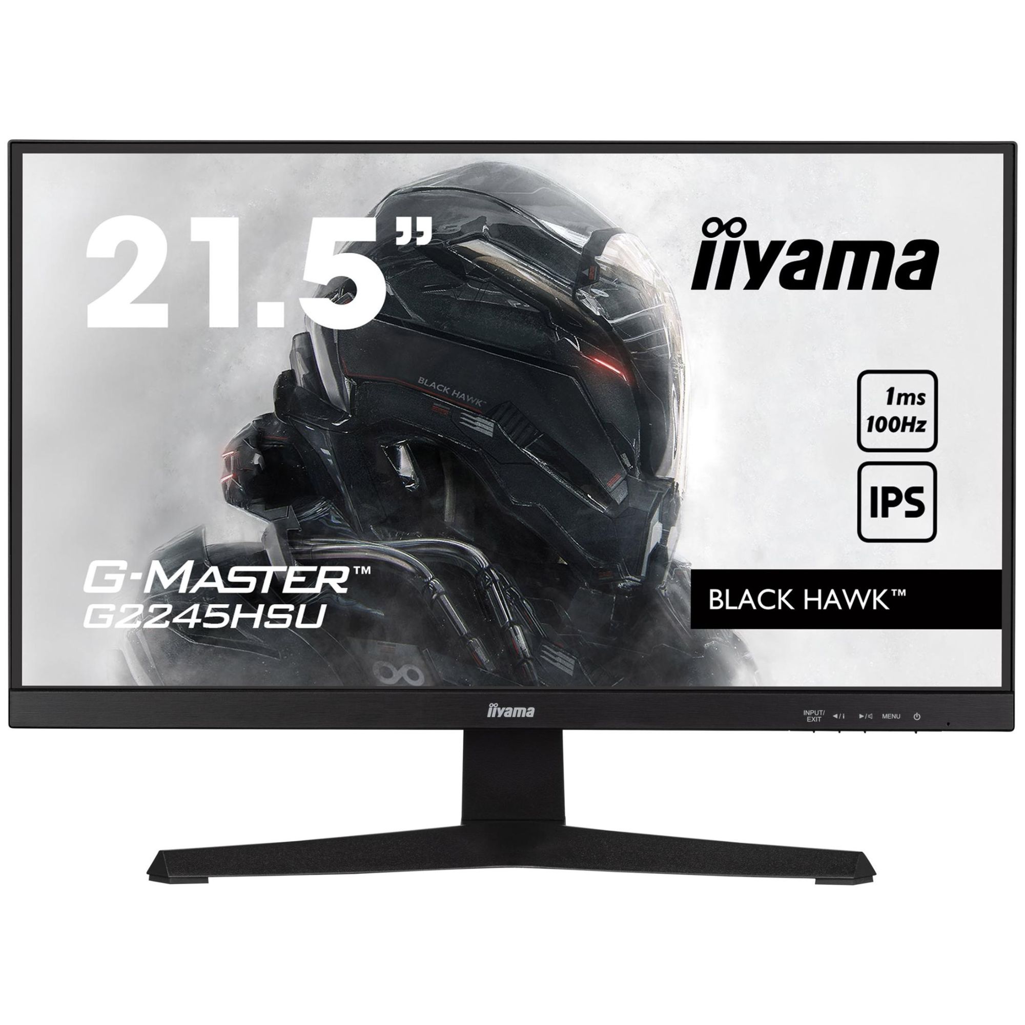 iiyama G-MASTER Black Hawk G2245HSU-B2 - Écran LED - 22 (21.5 visualisable) - 1920 x 1080 Full HD (1080p) @ 100 Hz - IPS - 300 cd/m² - 1000:1 - 1 ms - HDMI, DisplayPort - haut-parleurs - noir...