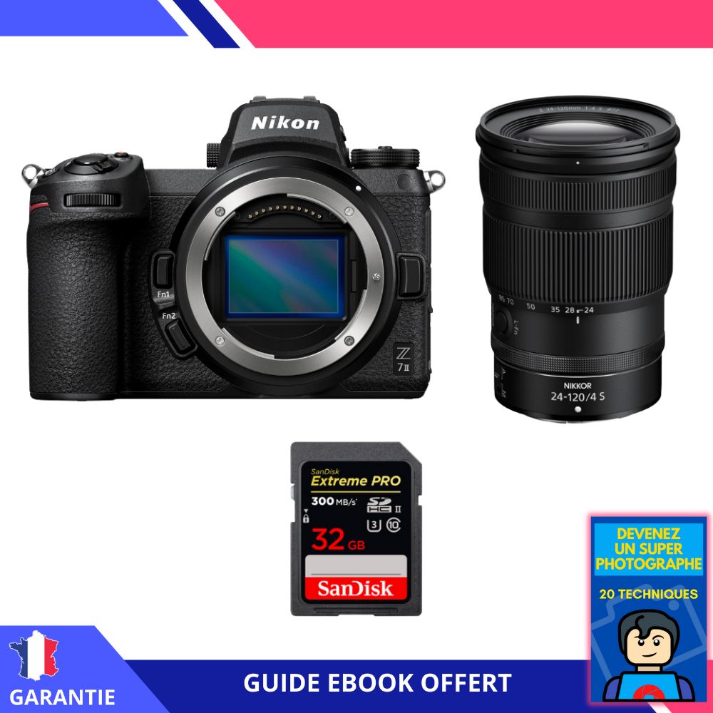 Nikon Z7 II + Z 24 120mm f4 + 1 SanDisk Extreme PRO UHS II SDXC 300 MB/ + Ebook 'Devenez Un Super Photographe