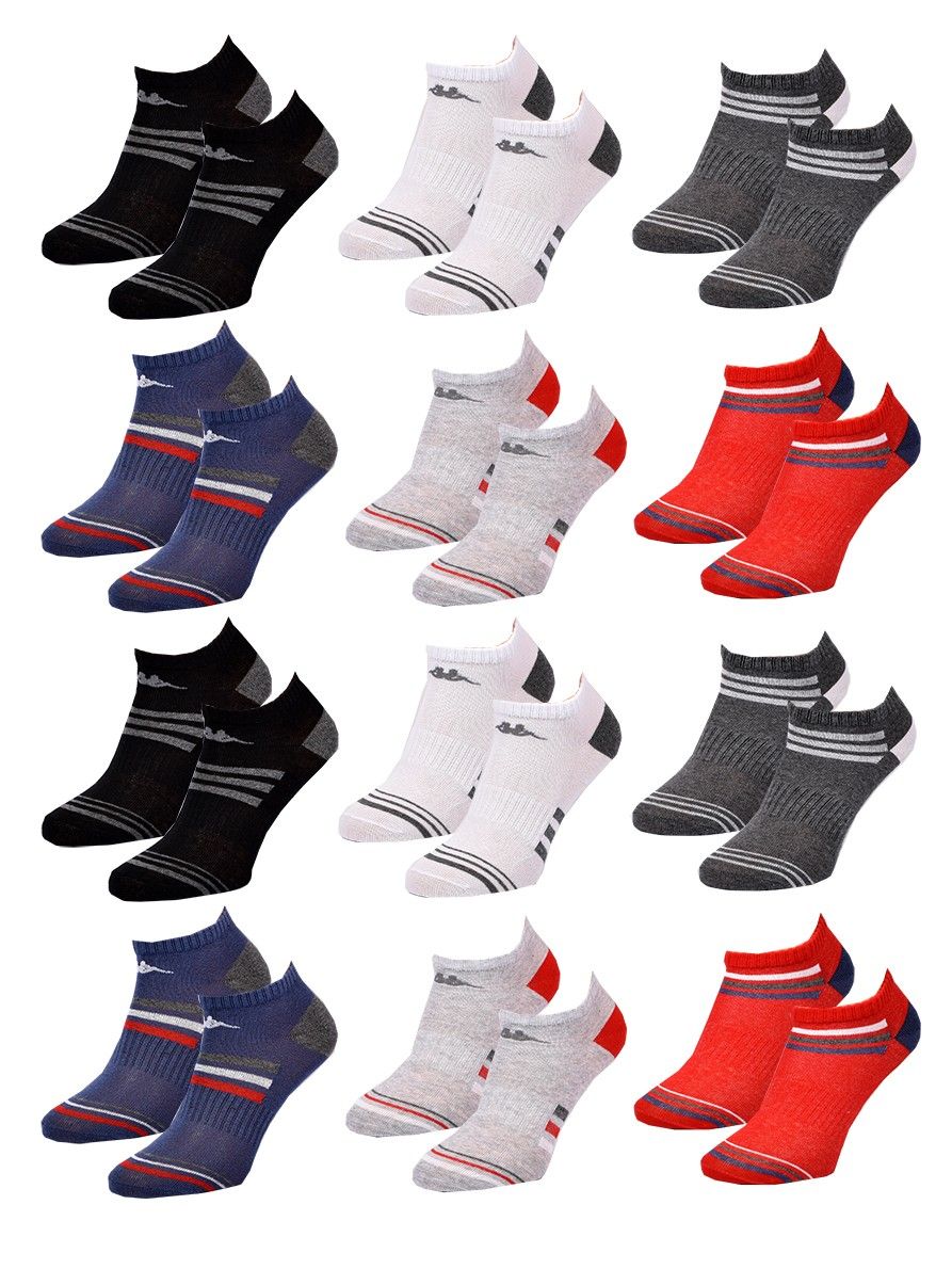 chaussettes enfant sneaker kappa lot de 12 pack de 12 paires 9148 36/
