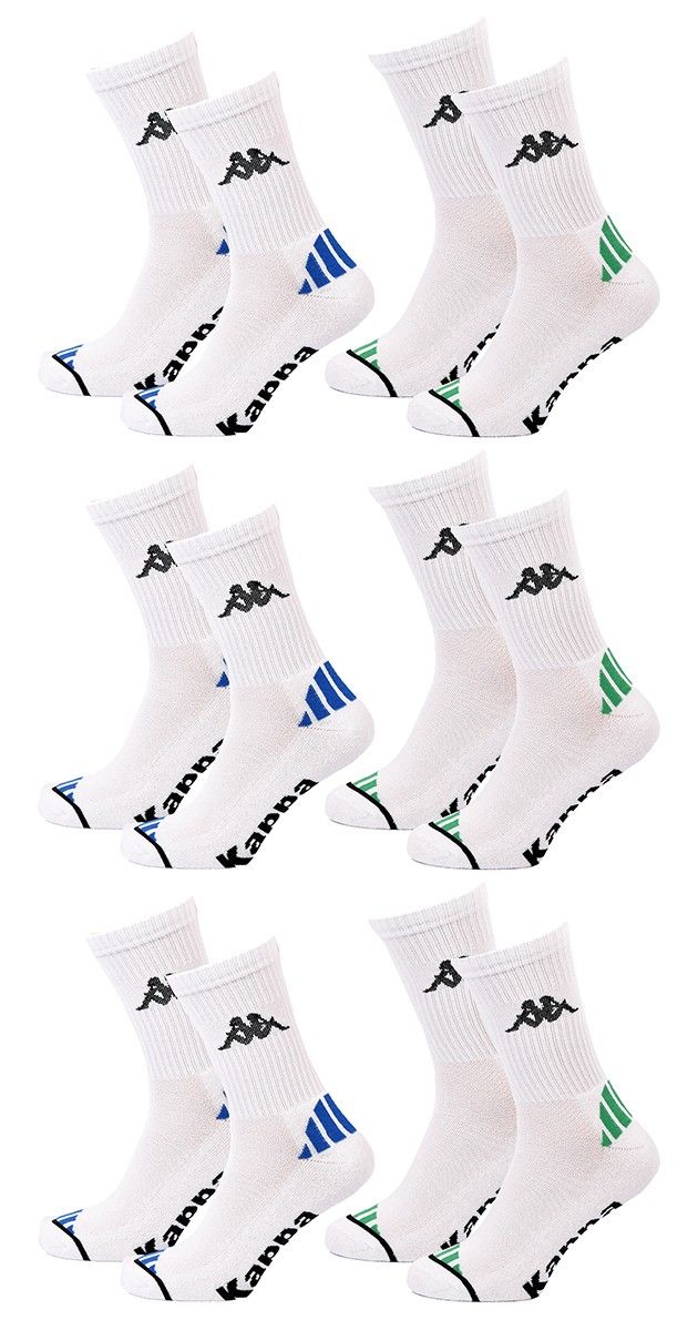 chaussettes homme kappa 6 paires premium crew 2787bl 43/