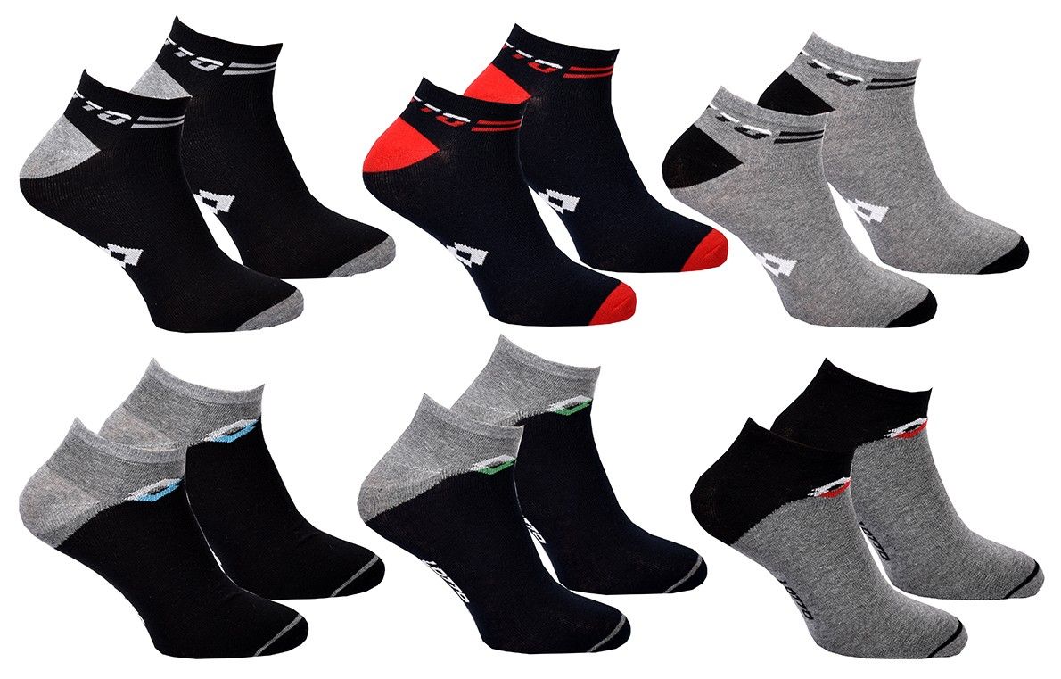 chaussettes homme lotto pack de 6 paires sneaker 0187 43/